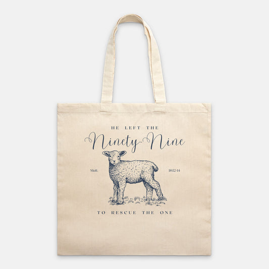 Leave the Ninety-Nine: Cotton Canvas Tote Bag