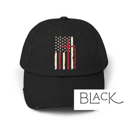 Freedom Distressed Baseball Hat: Christian Cotton Twill Cap
