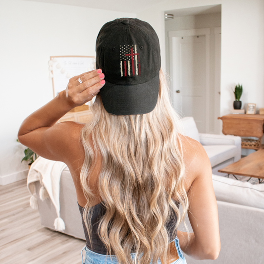 Freedom Distressed Baseball Hat (Christian Cotton Twill Cap)