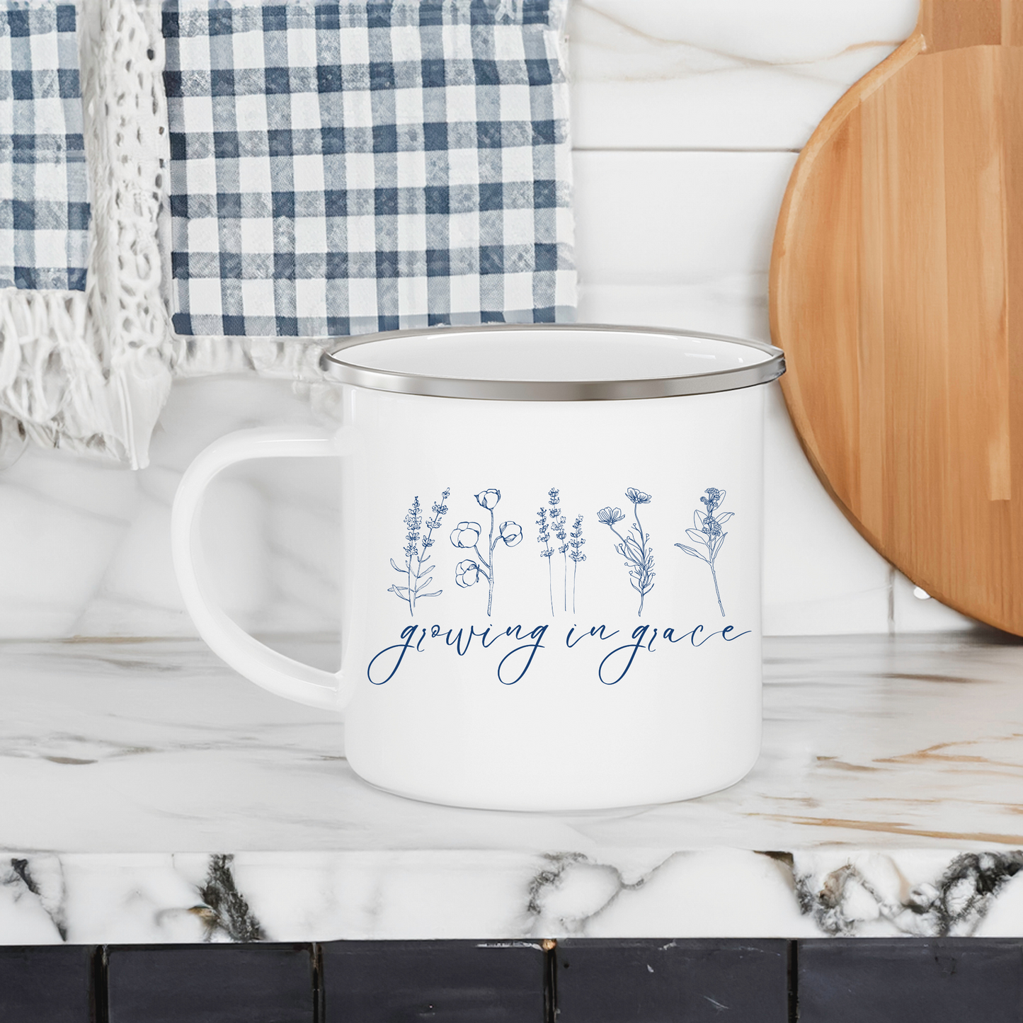 Growing in Grace Silver Camp Mug