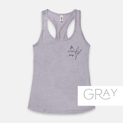 Pray Tank Top: Christian Minimalist Racerback Tank