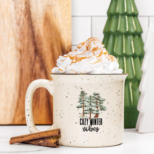 Cozy Winter Speckled Camp Mug