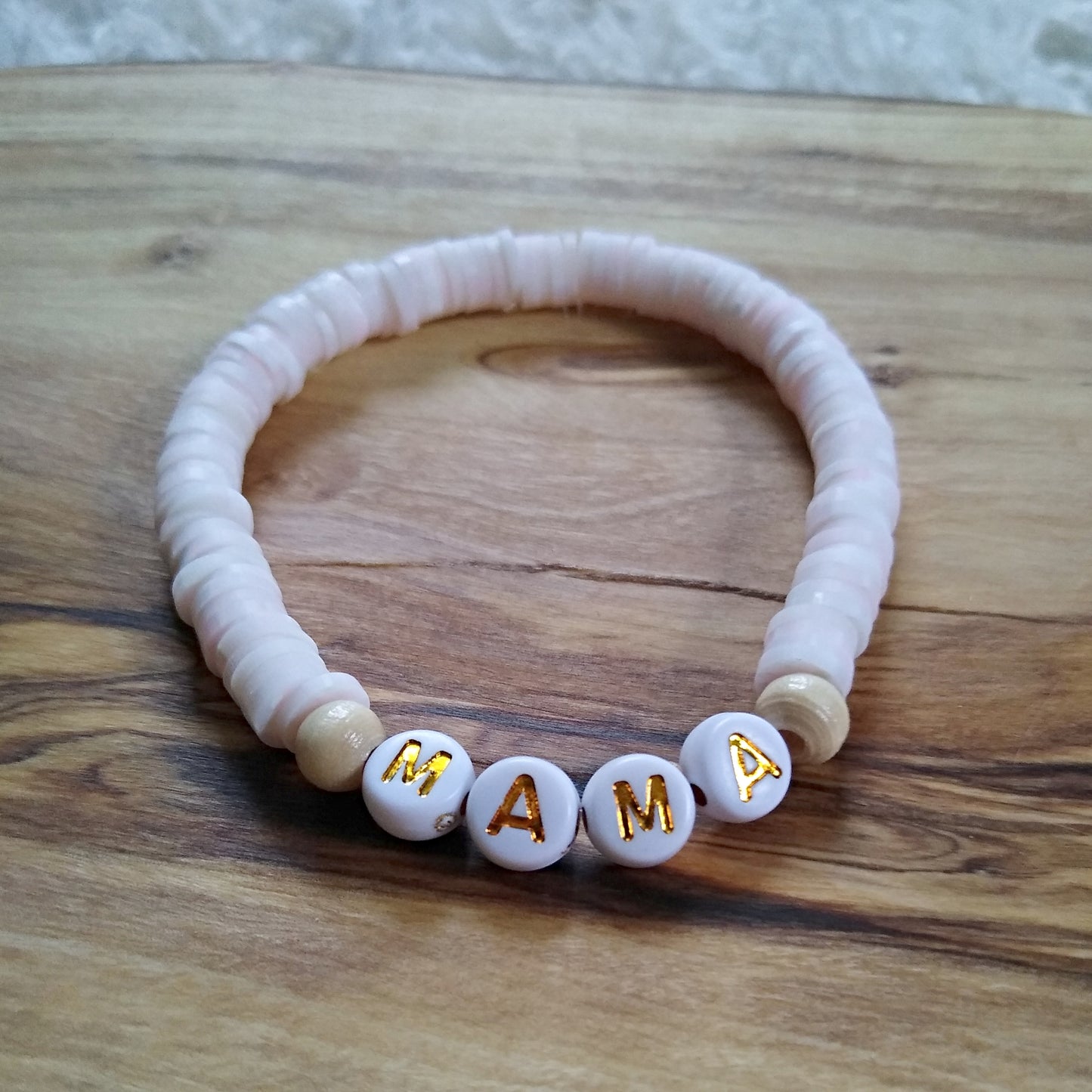 Mama Bear Clay Bead Bracelet