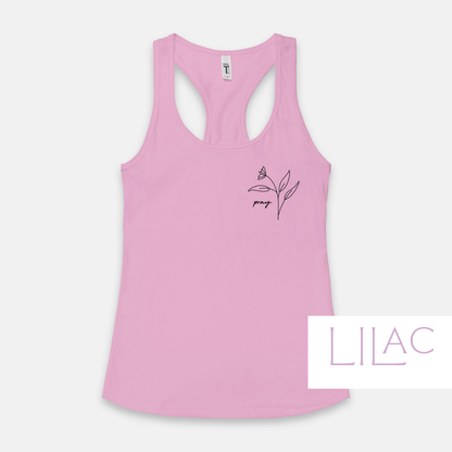 Pray Tank Top: Christian Minimalist Racerback Tank
