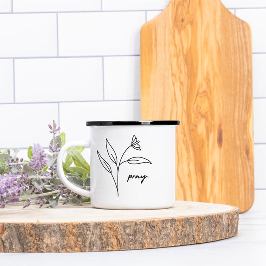 Pray Black Camp Mug