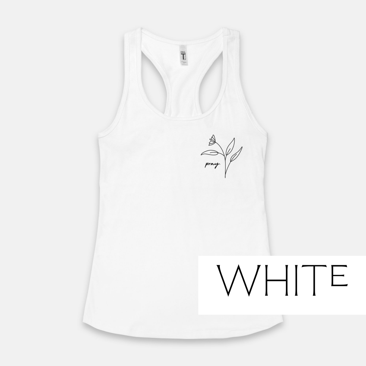 Pray Tank Top: Christian Minimalist Racerback Tank