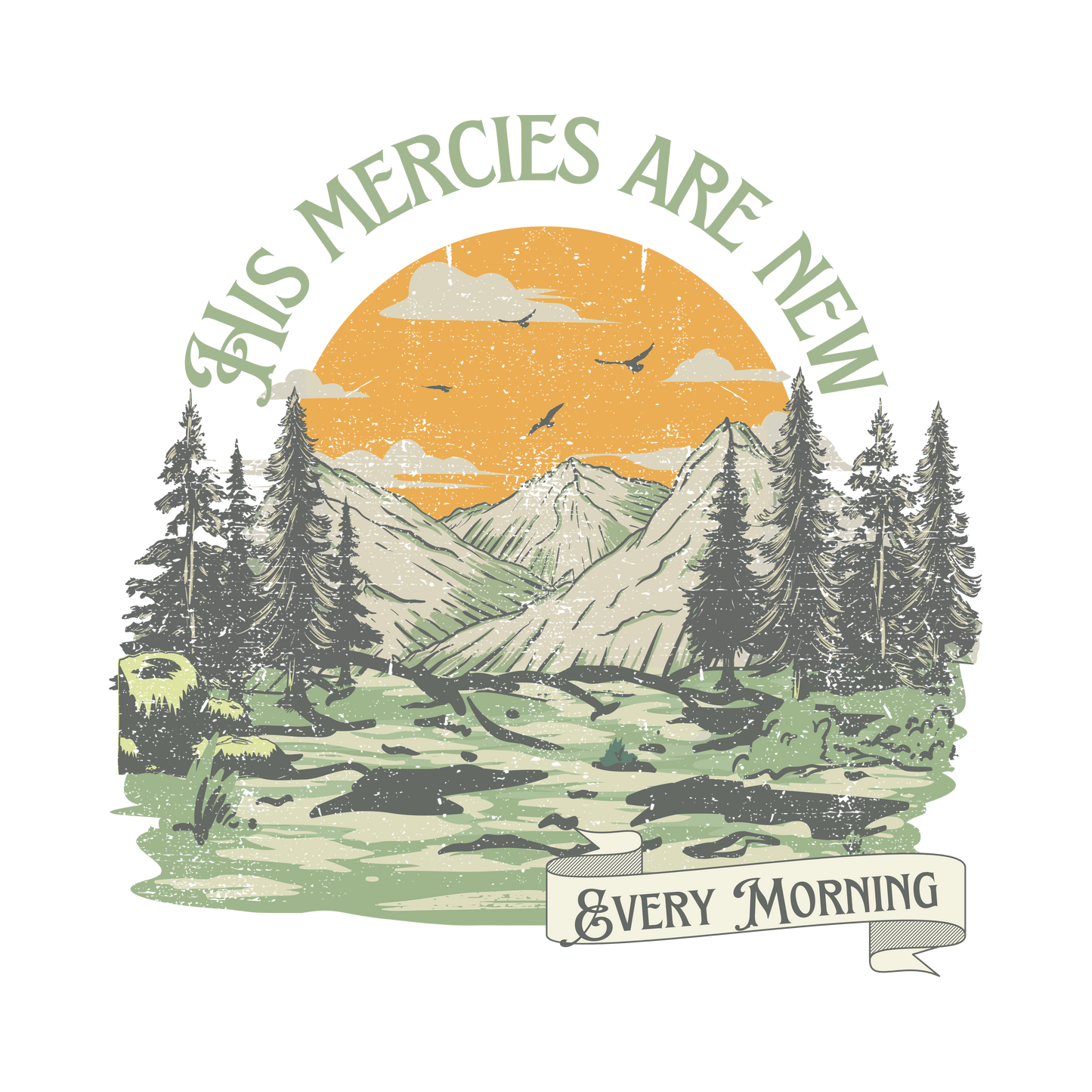 New Mercies: Bible Verse Outdoorsy Crewneck