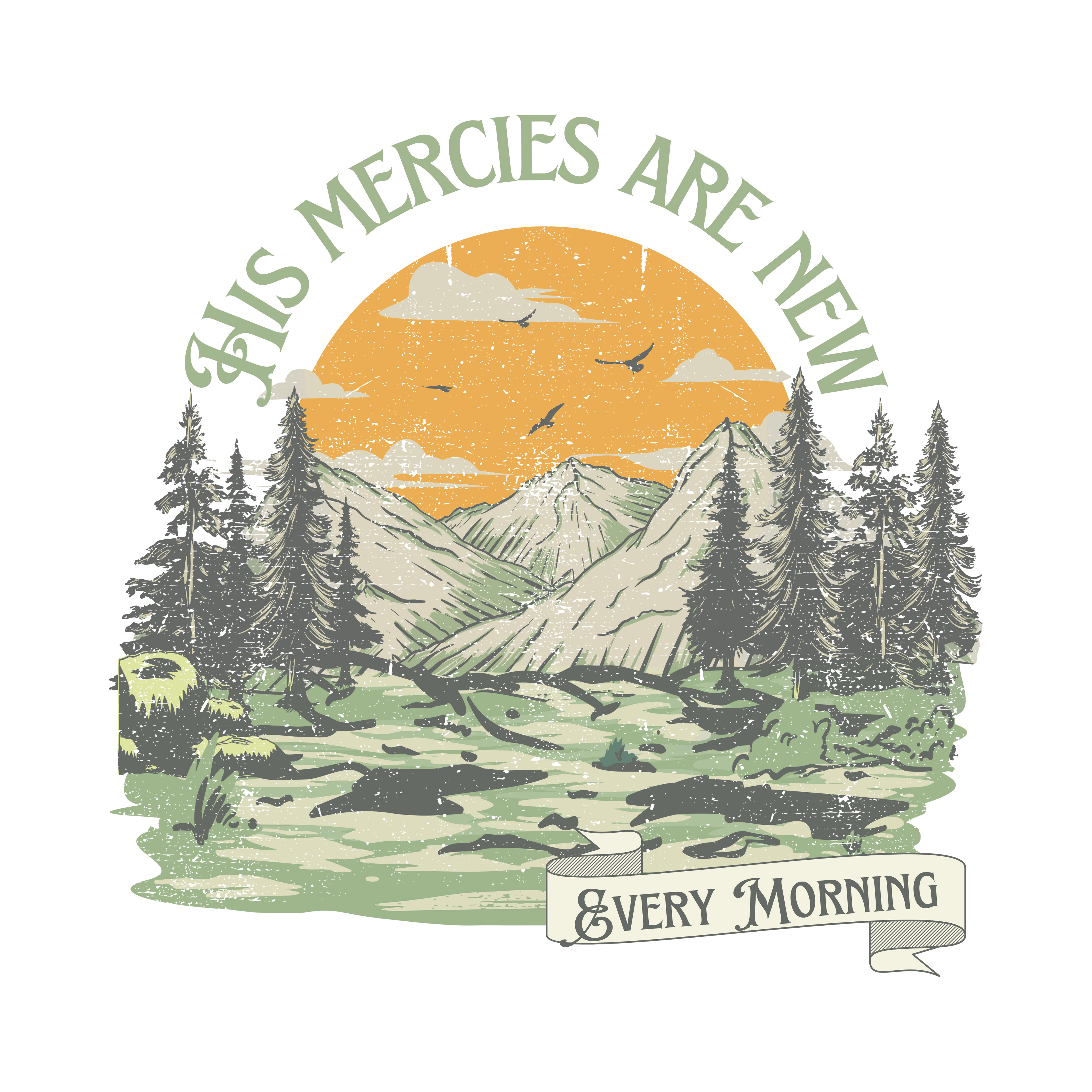 New Mercies: Bible Verse Outdoorsy Crewneck